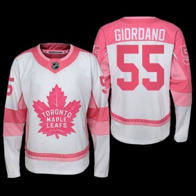 Mark Giordano Toronto Maple Leafs Hockey Fights Cancer Jersey White Pink #55
