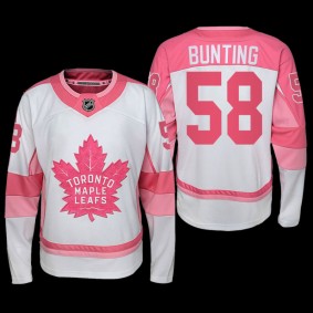 Michael Bunting Toronto Maple Leafs Hockey Fights Cancer Jersey White Pink #58