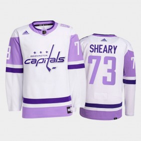 Conor Sheary #73 Washington Capitals Hockey Fights Cancer White Primegreen Jersey