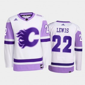 Trevor Lewis #22 Calgary Flames Hockey Fights Cancer White Primegreen Jersey