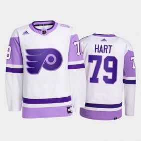Carter Hart #79 Philadelphia Flyers Hockey Fights Cancer White Primegreen Jersey