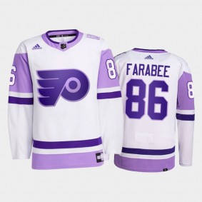 Joel Farabee #86 Philadelphia Flyers Hockey Fights Cancer White Primegreen Jersey