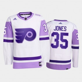 Martin Jones #35 Philadelphia Flyers Hockey Fights Cancer White Primegreen Jersey