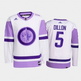 Brenden Dillon #5 Winnipeg Jets Hockey Fights Cancer White Primegreen Jersey