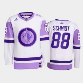 Nate Schmidt #88 Winnipeg Jets Hockey Fights Cancer White Primegreen Jersey