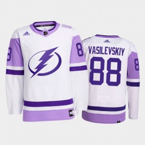 Tampa Bay Lightning Hockey Fights Cancer Andrei Vasilevskiy White #88 Primegreen Jersey