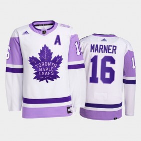 Mitch Marner #16 Toronto Maple Leafs Hockey Fights Cancer White Primegreen Jersey