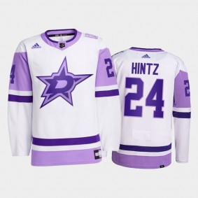 Dallas Stars Hockey Fights Cancer Roope Hintz White #24 Primegreen Jersey