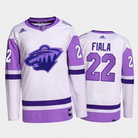 Minnesota Wild Hockey Fights Cancer Kevin Fiala White #22 Primegreen Authentic Jersey